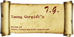 Tassy Gorgiás névjegykártya